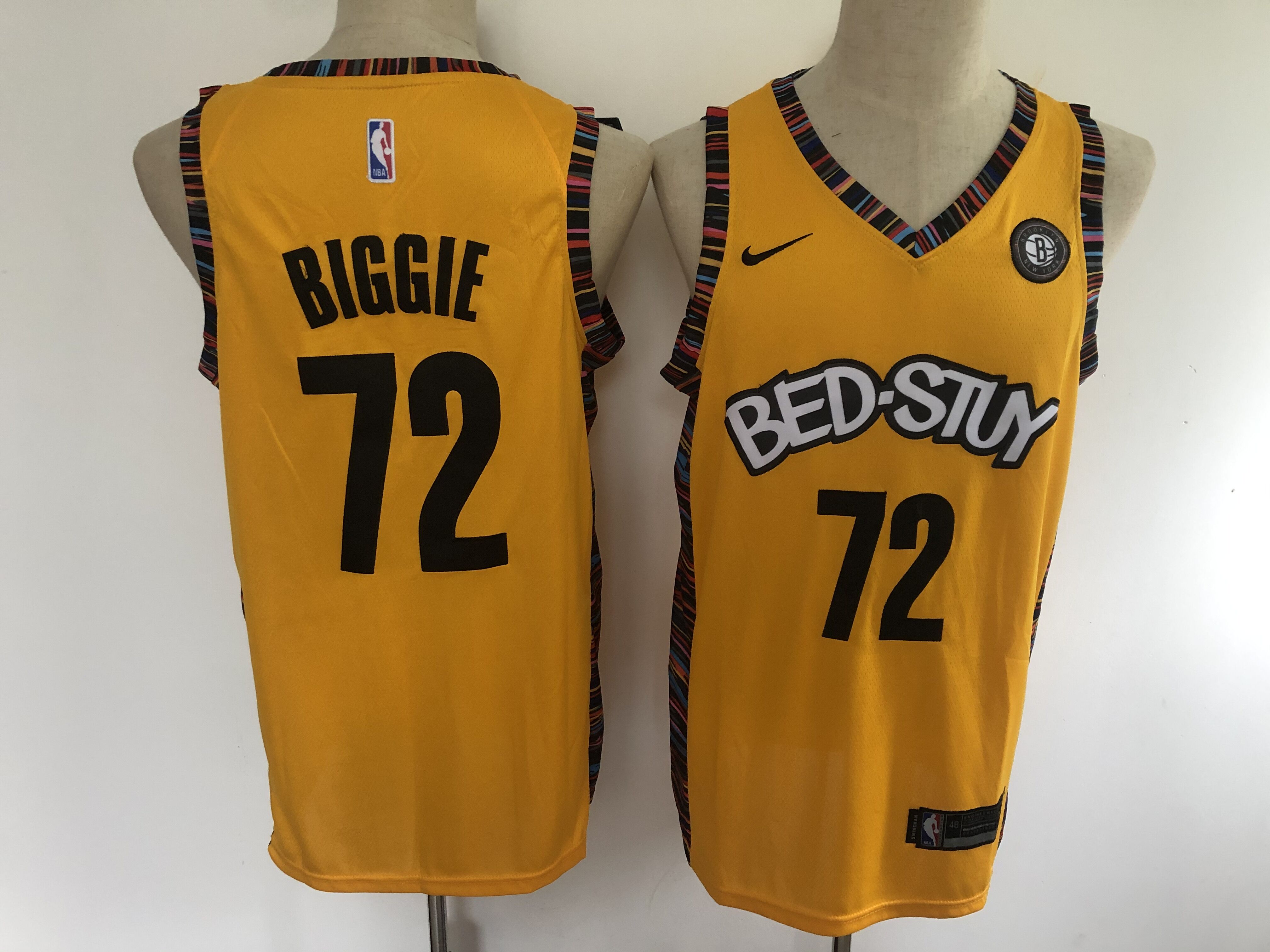 2020 Men Brooklyn Nets #72 Biggie yellow Nike Game NBA Jerseys->los angeles lakers->NBA Jersey